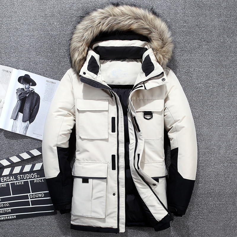 -40 degrees White Duck Down Jacket Men Thick Winter Big Fur Collar Warm Parka Waterproof Windproof Top Quality, Black
-40 degrees White Duck Down Jacket Men Thick Winter Big Fur Collar Warm Parka Waterproof Windproof Top Quality, Black