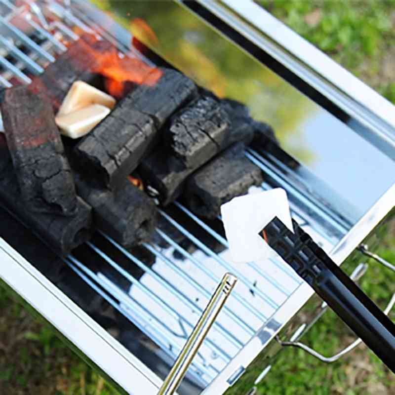 Barbecue Wood charcoal Tong Metals Handle Grill Food Clip Outdoor Camping Cooking Tool
