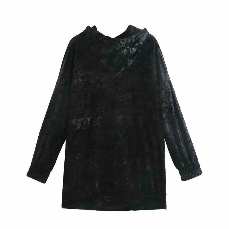 Sweatshirt Women Velvet With Pockets Oversized Hoodies Sweatshirts Vintage Long Sleeve Fleece Female Chic Tops 210628