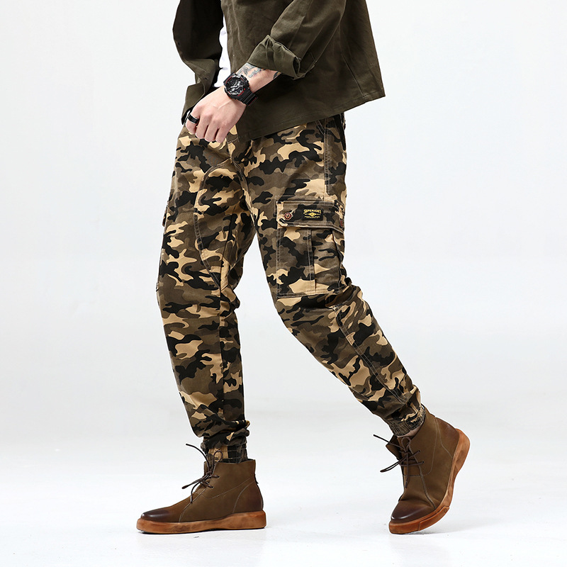 Mens Ankle Legth Pants Camouflage Hip Hop Streetwear Jogger Male Trousers Large Sizes 6xl 5xl 7XL Fashion Black Cargo Camo Pants 210518