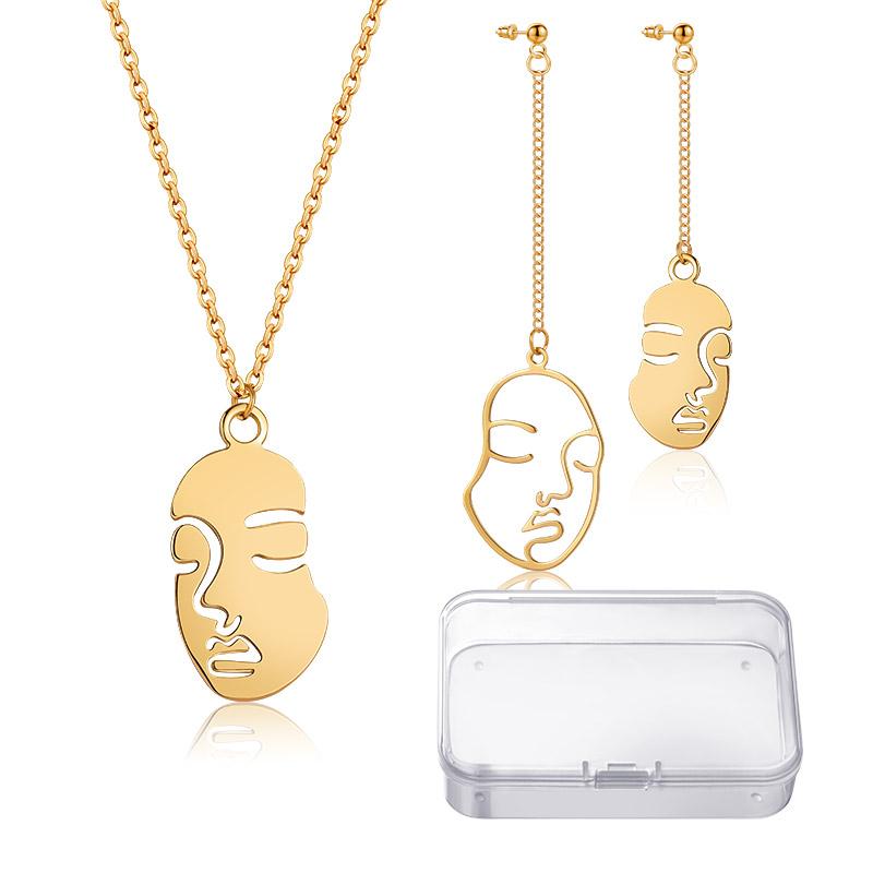 Earrings & Necklace Heytree Fashion Irregular Human Face Jewelry Sets For Women Gold Girls Abstract Art Design Earrings/Necklace Set 2021 Pa, As pic
Earrings & Necklace Heytree Fashion Irregular Human Face Jewelry Sets For Women Gold Girls Abstract Art Design Earrings/Necklace Set 2021 Pa, As pic