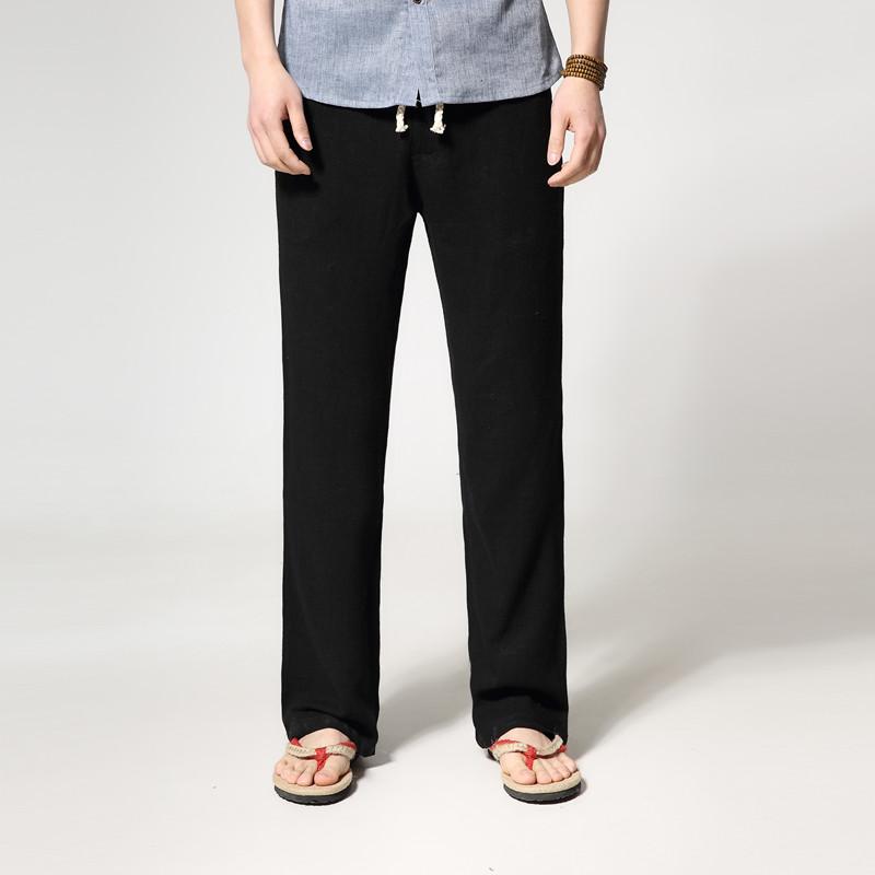 Men's Pants Lightweight Cotton Linen Straight Loose Trousers 2021 Spring Summer Classic Style Business Casual Men Brand Thin