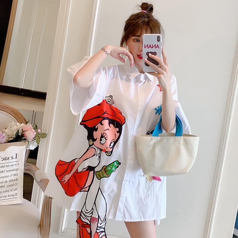 Womens Loose White Shirt Plus Size -4XL Dress Fat XXXL 3XL XXXXL 100KG Woman Ladies Wear Blouses Blusa Casual Summer Mini Dresses, Black;gray
Womens Loose White Shirt Plus Size -4XL Dress Fat XXXL 3XL XXXXL 100KG Woman Ladies Wear Blouses Blusa Casual Summer Mini Dresses, Black;gray