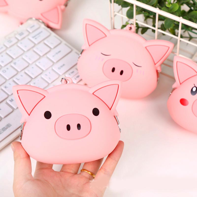 Kawaii Pink Pig Women Silicon Coin Bag Purse Clamp Change Purse Wallet Kids Girl Women Mini Handbag With Keychain For Gift, Red;black
Kawaii Pink Pig Women Silicon Coin Bag Purse Clamp Change Purse Wallet Kids Girl Women Mini Handbag With Keychain For Gift, Red;black