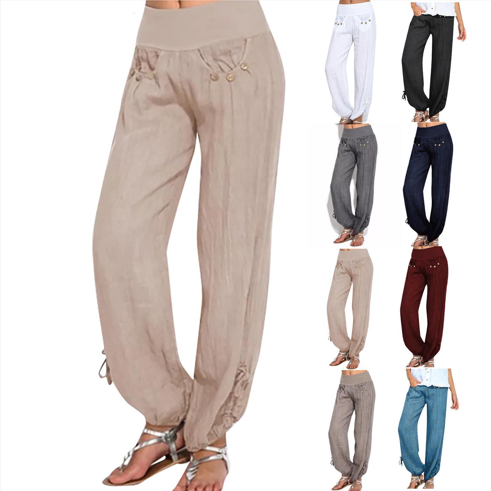 solid thin buttons cotton and women capris linen casual loose trouser wide leg high waist good fabric joggers, Black;white
solid thin buttons cotton and women capris linen casual loose trouser wide leg high waist good fabric joggers, Black;white