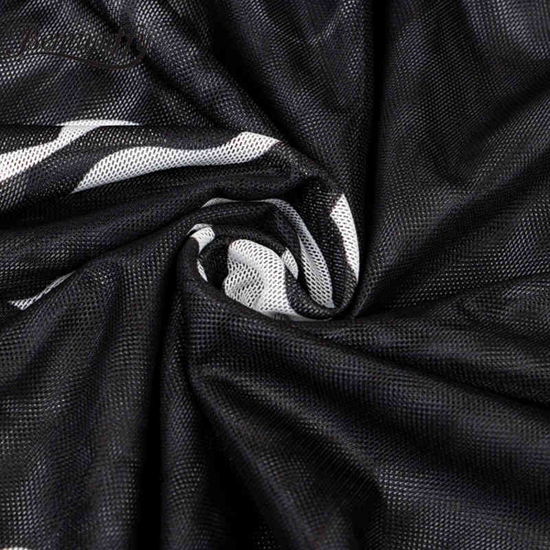 Sexy See Through Crew Neck Long Sleeve T-Shirt Women Harajuku Streetwear Dragon Print Ladies Slim Fit Stretch Tops 210510