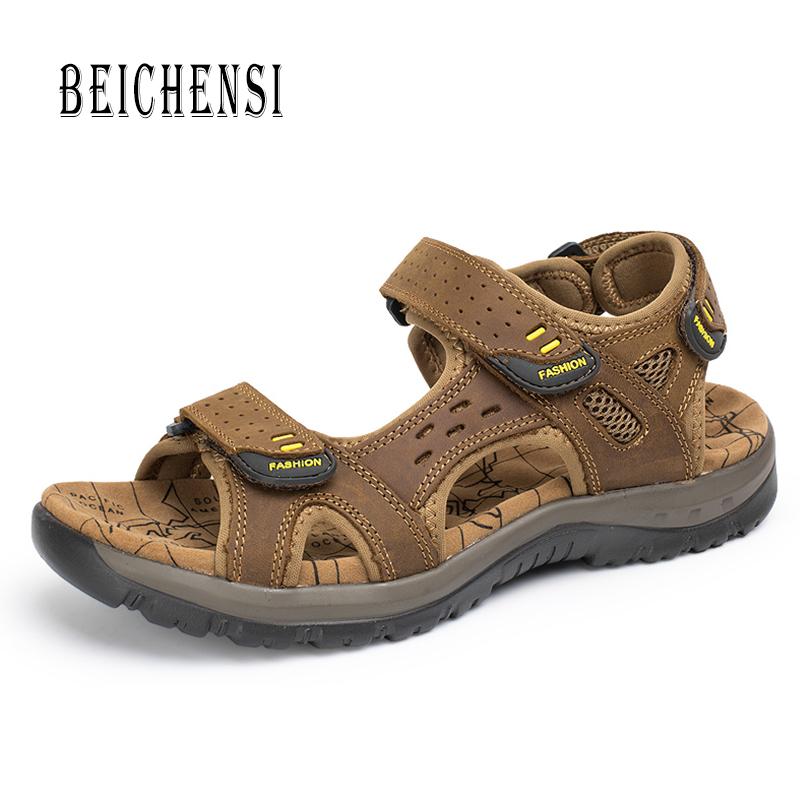 Sandals Men Fashion Summer Leisure Beach Shoes High Quality Leather Big Yards Men's Size 38-48, Black
Sandals Men Fashion Summer Leisure Beach Shoes High Quality Leather Big Yards Men's Size 38-48, Black