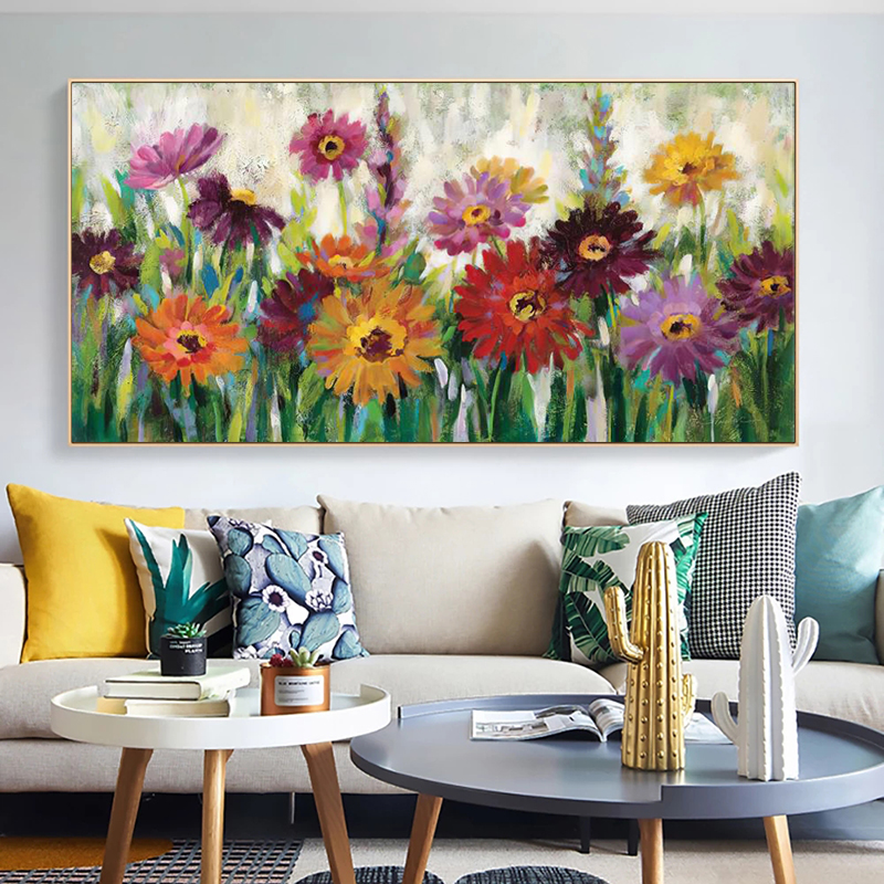Flower Painting Canvas Art Wall Art Pictures For Living Room Colorful Posters And Prints Modern Home Decor Landscape Cuadros