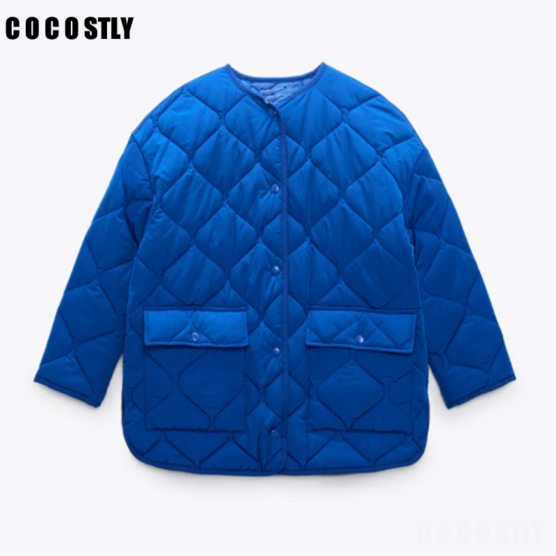 new ZA WOMAN 2021 autumn and winter coat womens parkas casual loose cotton-padded coat blue round ne cotton-padded coat trf
new ZA WOMAN 2021 autumn and winter coat womens parkas casual loose cotton-padded coat blue round ne cotton-padded coat trf