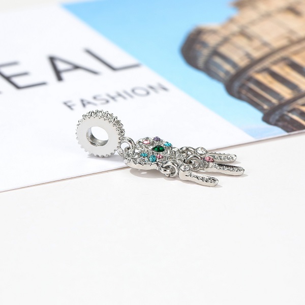 Fits Bracelets 20pcs Summer Sparkle Dream Catcher Crystal Enamel Pendant Charms Beads Silver Charms Bead For Women Diy European Necklace Jewelry