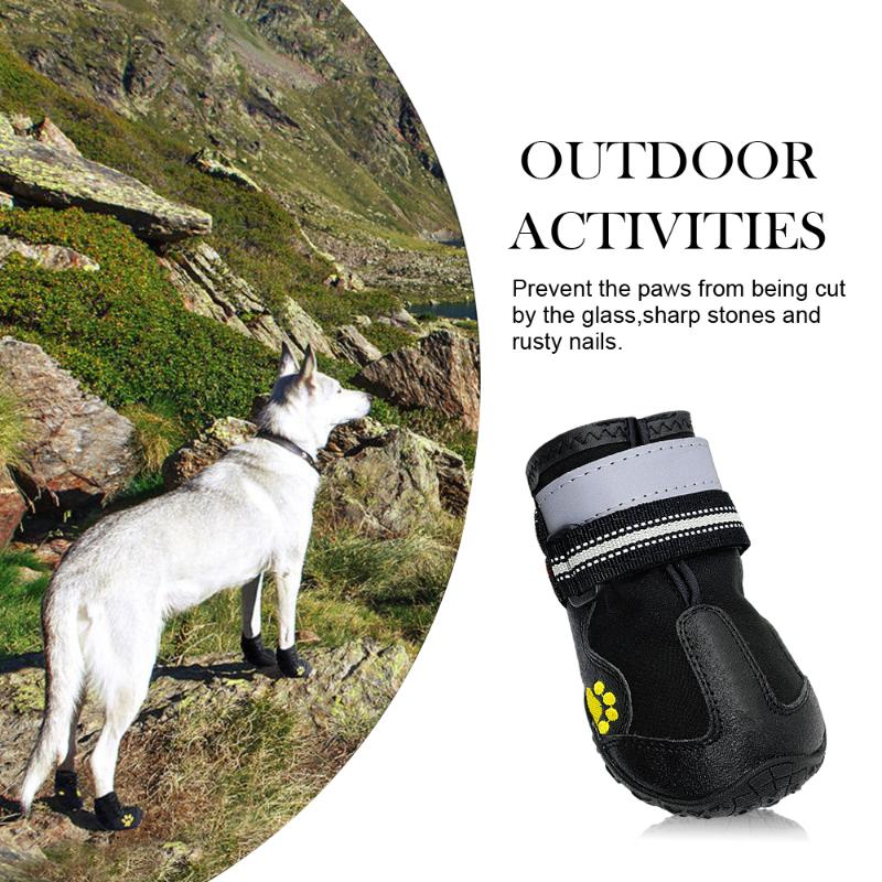 Dog Apparel 4pcs Pet Cat Sports Shoes Mountain Pets Waterproof Reflective Golden Retriever Samos Husky Anti-slip Snow Boots