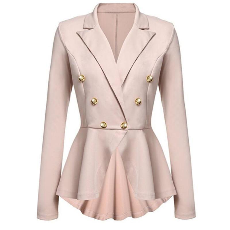 Women' Suits & Blazers Long Sleeve Blazer Ruffles Peplum Button Casual Jacket Coat Outwear Veste Costume Femme Chaqueta Femenina OL A1, Blue
Women' Suits & Blazers Long Sleeve Blazer Ruffles Peplum Button Casual Jacket Coat Outwear Veste Costume Femme Chaqueta Femenina OL A1, Blue