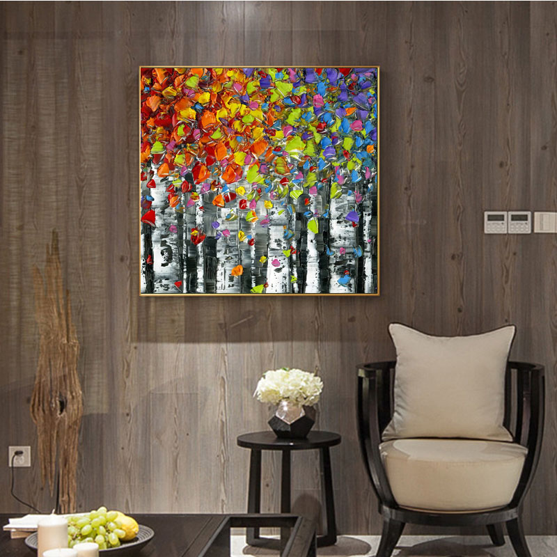 Modern Oil Painting Print Wall Art Canvas Painting Abstract Tree Poster Landscape Picture For Living Room Home Decor No Frame