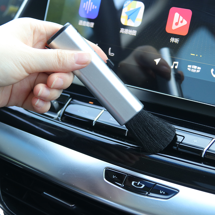 1PC Car Conditioning Air Outlet Brush Retractable Cleaning Detailing Brushes Computer Keyboard Cleaning Plastic Small Soft Care Tool
