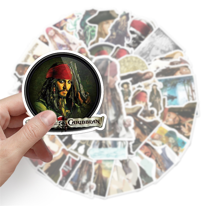 Laptop Of The Car-ibbean Graffiti Stickers DIY Personalized Movies Sticker For Tablet PC Skateboard Luggage Vehicle Home Appliance Waterproof 50 PCS