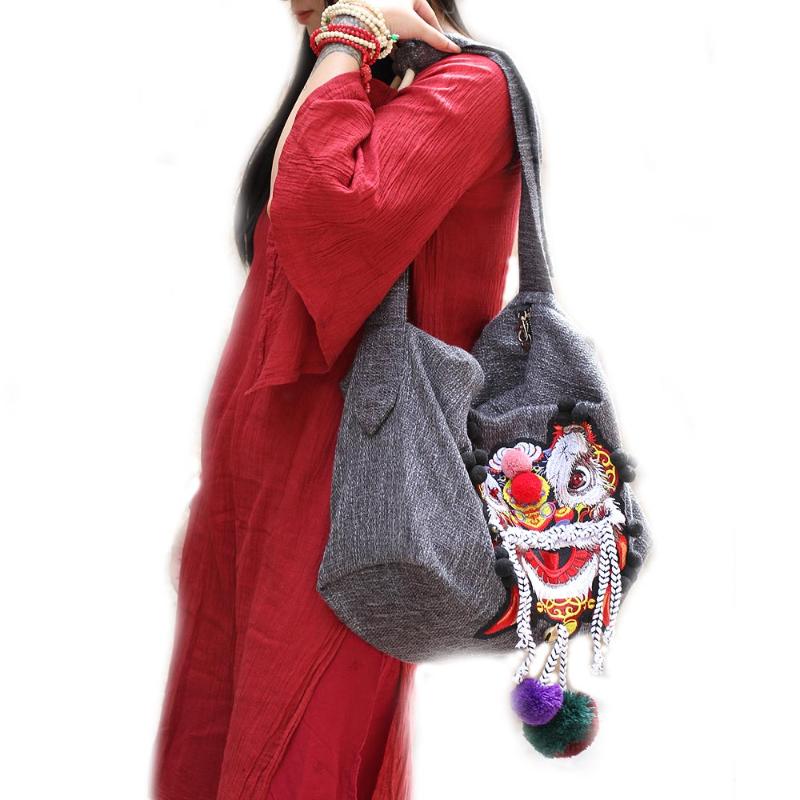 Evening Bags Original Chinese Style Lion Embroidered Cotton Linen Cloth Bag Large Size Women Shoulder Casual Messenger, Gray
Evening Bags Original Chinese Style Lion Embroidered Cotton Linen Cloth Bag Large Size Women Shoulder Casual Messenger, Gray
