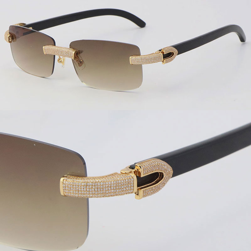 2022 New Micro-paved Diamond Rimless Sunglasses 8200757 Original Black Buffalo horn Luxury Rocks Frame 18K Gold C Decoration Male and Female Glasses Unisex Brown
2022 New Micro-paved Diamond Rimless Sunglasses 8200757 Original Black Buffalo horn Luxury Rocks Frame 18K Gold C Decoration Male and Female Glasses Unisex Brown