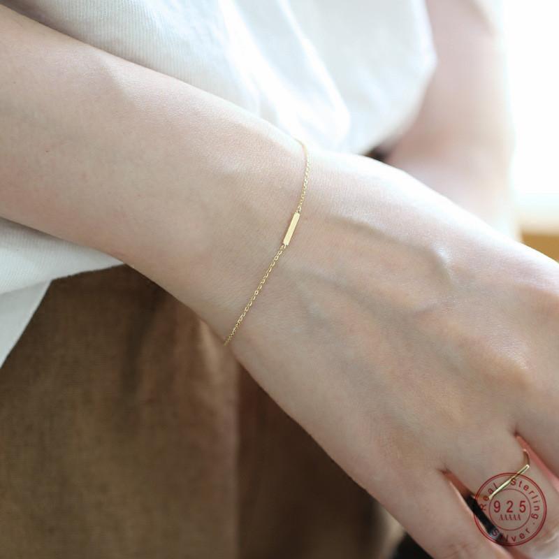 Other Bracelets 925 Sterling Silver Korean Version Simple One-Word Stick Chain Bracelet Women Fashion Charm 14k Gold Jewelry Accessories, Golden;silver
Other Bracelets 925 Sterling Silver Korean Version Simple One-Word Stick Chain Bracelet Women Fashion Charm 14k Gold Jewelry Accessories, Golden;silver