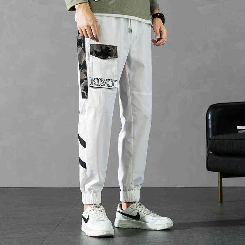 Summer Splicing Men Large Size Casual Pants Camouflage Nine-Point Trousers M-8Xl Sports 211112