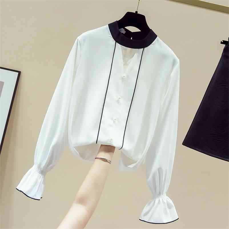 Autumn Women's O Neck Flare Long Sleeves Beading Chiffon Shirt Ladies Female All-match Shirts OL Blouse Tops A3714 210519, Beige
Autumn Women's O Neck Flare Long Sleeves Beading Chiffon Shirt Ladies Female All-match Shirts OL Blouse Tops A3714 210519, Beige