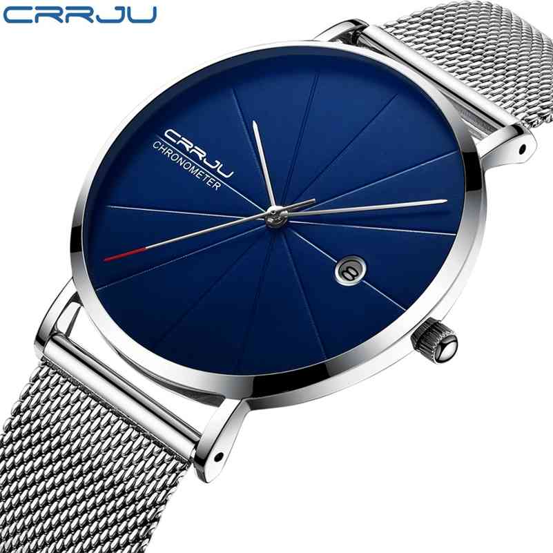 CRRJU Men's Watches luxury Brand Men Fashion Sports Quartz-watch Stainless Steel Mesh Strap Ultra Thin Watches Gift Clock 210517, Black black silver
CRRJU Men's Watches luxury Brand Men Fashion Sports Quartz-watch Stainless Steel Mesh Strap Ultra Thin Watches Gift Clock 210517, Black black silver