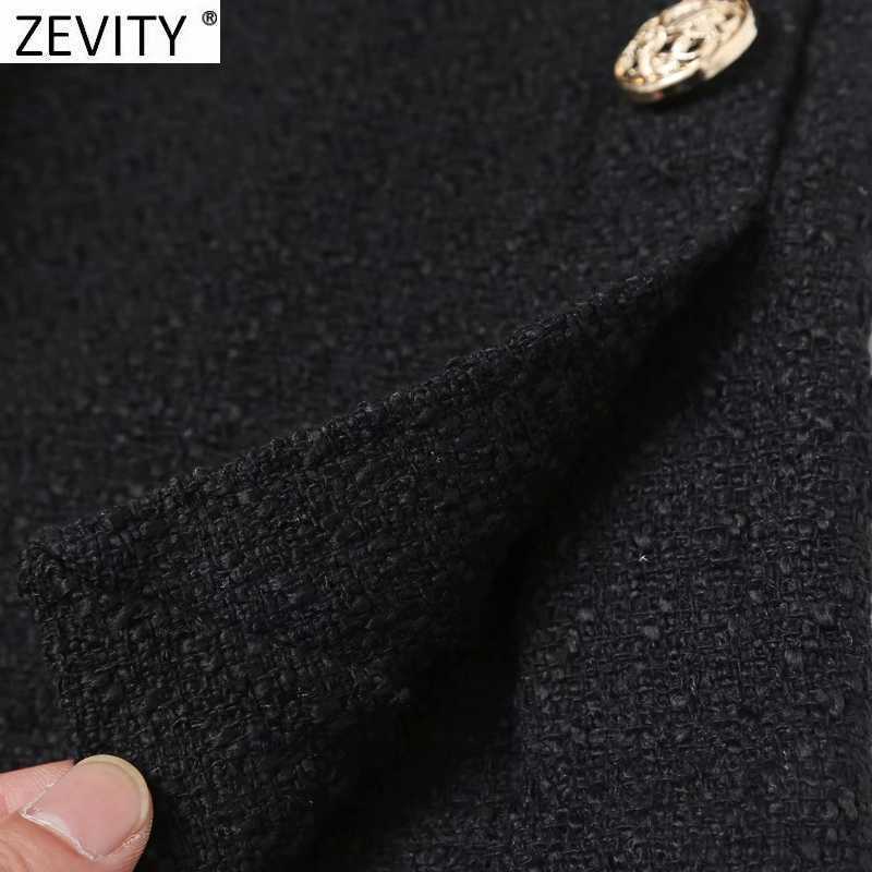 Zevity Women Vintage Side Buttons Decoration Casual Slim Pencil Skirt Faldas Mujer Female Back Zipper Chic Vestidos QUN708 210603