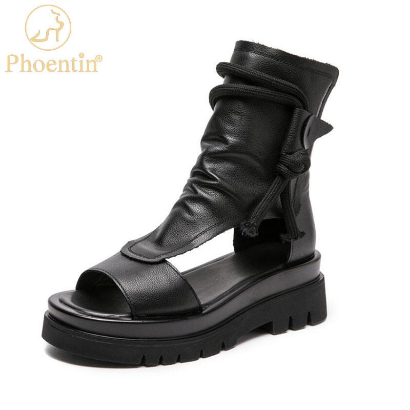 Boots Genuine Leather Roman Shoes 2021 Fish Mouth High Quality Soft Women Sandals Platform Wedges Heel Summer FT1606, Black
Boots Genuine Leather Roman Shoes 2021 Fish Mouth High Quality Soft Women Sandals Platform Wedges Heel Summer FT1606, Black