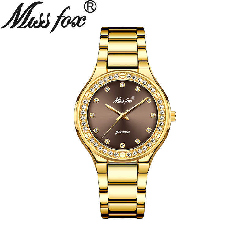 Miss Fox new quartz watch gold high-grade diamond inlaid women's Watch, Silver brown
Miss Fox new quartz watch gold high-grade diamond inlaid women's Watch, Silver brown