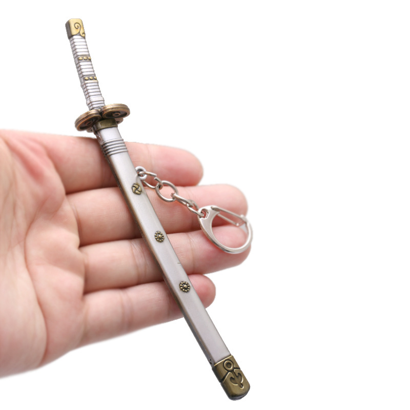 Katana Pendant Keychain Anime Zoro Sword Weapon Pendant Keyrings Fashion Simulated Cosplay Accessory New Arrival
Katana Pendant Keychain Anime Zoro Sword Weapon Pendant Keyrings Fashion Simulated Cosplay Accessory New Arrival