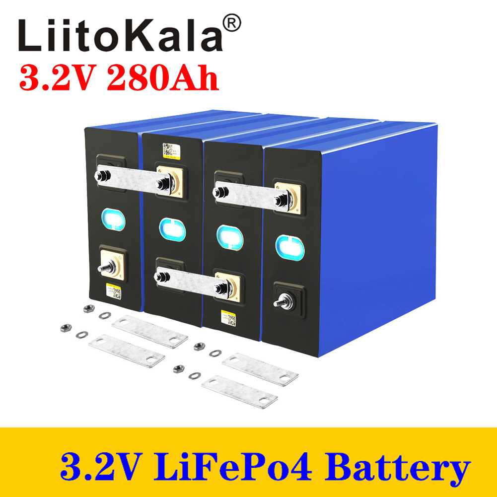 4pcs LiitoKala LiFePO4 3.2V 280Ah Cells for 12V Battery Home Solar Energy Storage With Bus Bars
4pcs LiitoKala LiFePO4 3.2V 280Ah Cells for 12V Battery Home Solar Energy Storage With Bus Bars