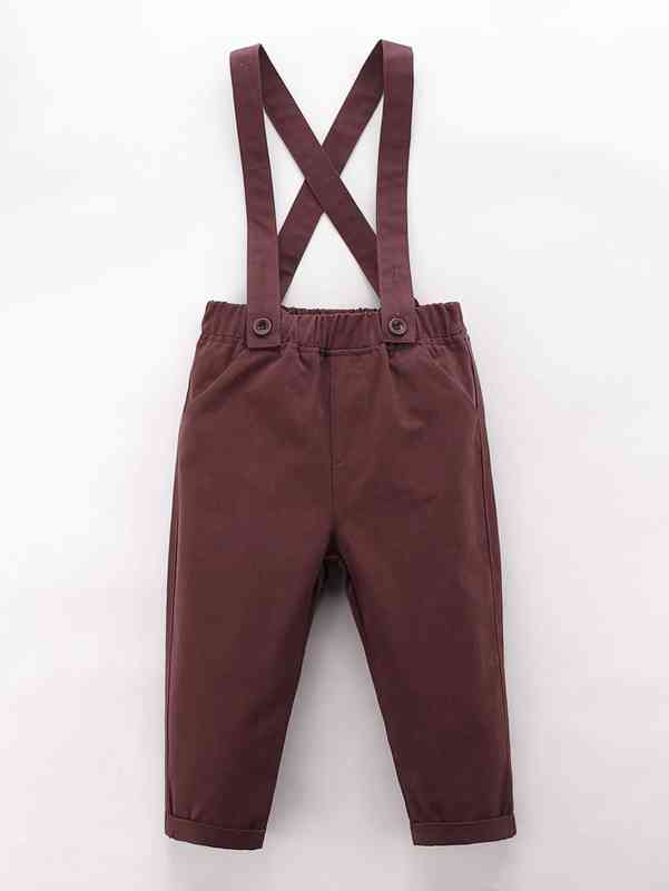 Baby Elephant Print Bow Front Bodysuit & Pinafore Pants SHE