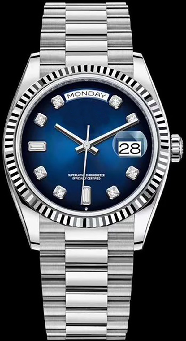 2021 Classic News Watches Men Daydate Yellow Gold Silver Gradient Blue Green Automatic Mechanical Stainless Steel Sapphire Diamonds Watch, Make waterproof 50m
2021 Classic News Watches Men Daydate Yellow Gold Silver Gradient Blue Green Automatic Mechanical Stainless Steel Sapphire Diamonds Watch, Make waterproof 50m