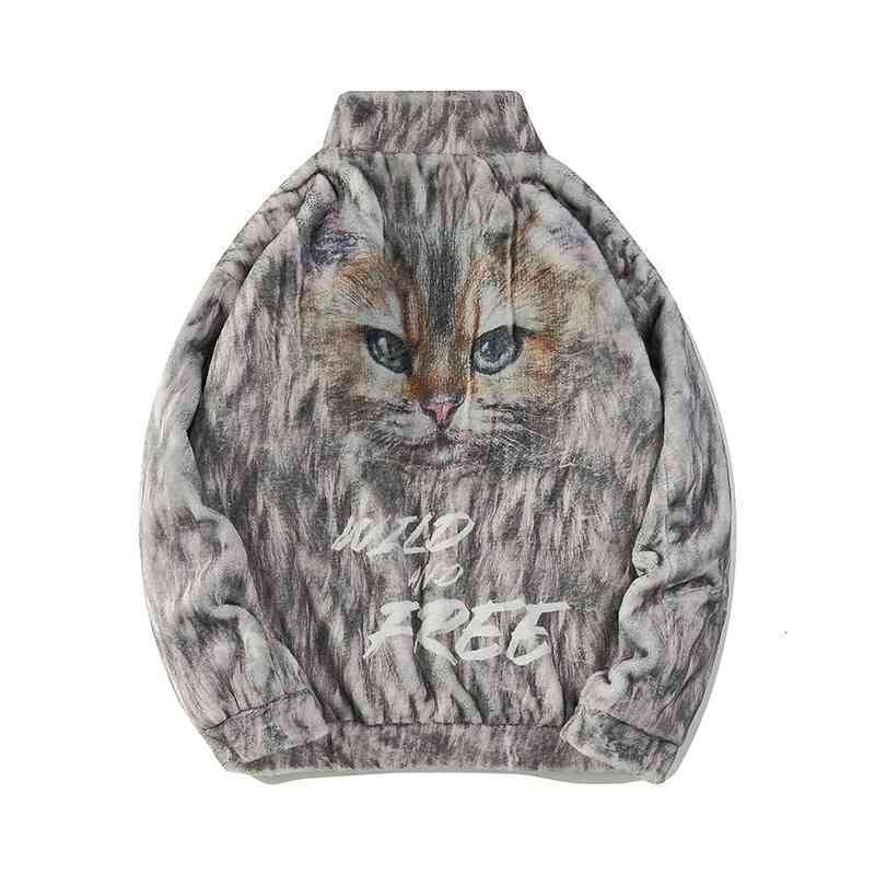 IEFB / Men's Clothes Hip Hop Leather Printing faux Fur Coat For Men and Women Comfortable Jakcet With Pockets 19H-a185 210524