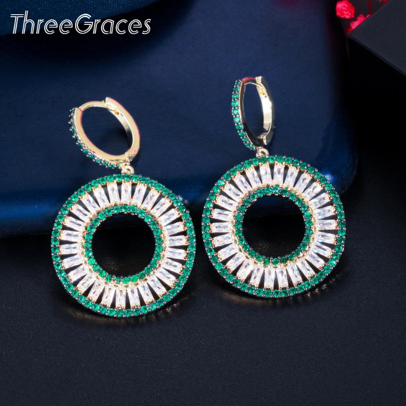 Dangle & Chandelier ThreeGraces Delicate Green White CZ Crystal Simple Double Round Earrings For Women Fashion Bohemian Style Jewelry ER582, Silver
Dangle & Chandelier ThreeGraces Delicate Green White CZ Crystal Simple Double Round Earrings For Women Fashion Bohemian Style Jewelry ER582, Silver