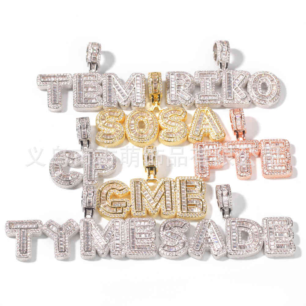 Hip Hop Custom Name Baguette Letters Hip Hop Iced Out Pendant with tennis chain Gold Silver Bling Zirconia Men Ms Charm Gift X0509
Hip Hop Custom Name Baguette Letters Hip Hop Iced Out Pendant with tennis chain Gold Silver Bling Zirconia Men Ms Charm Gift X0509