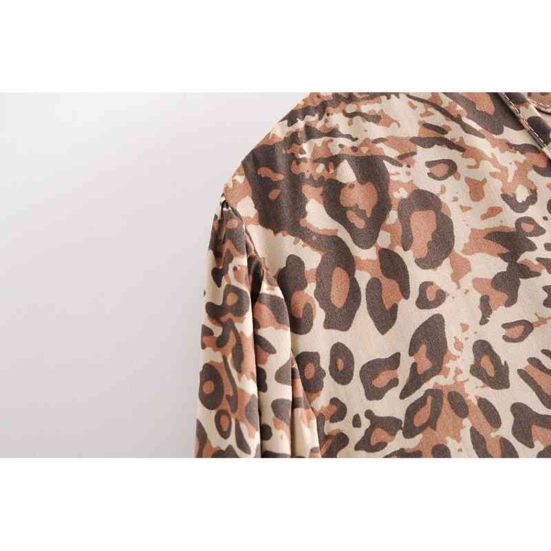Bohemia Bandage Lacing up Collar Contrast color Leopard Print Dress BOHO Woman Long Sleeve Maxi Holiday Dresses Beach 210429