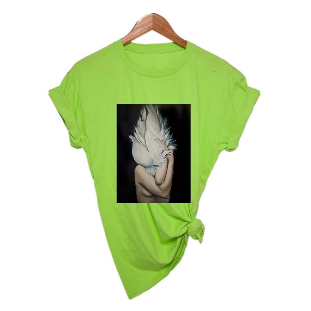 female feather girl exquisite mens t shirts green summer tee beautiful printing design round neck, White;black
female feather girl exquisite mens t shirts green summer tee beautiful printing design round neck, White;black