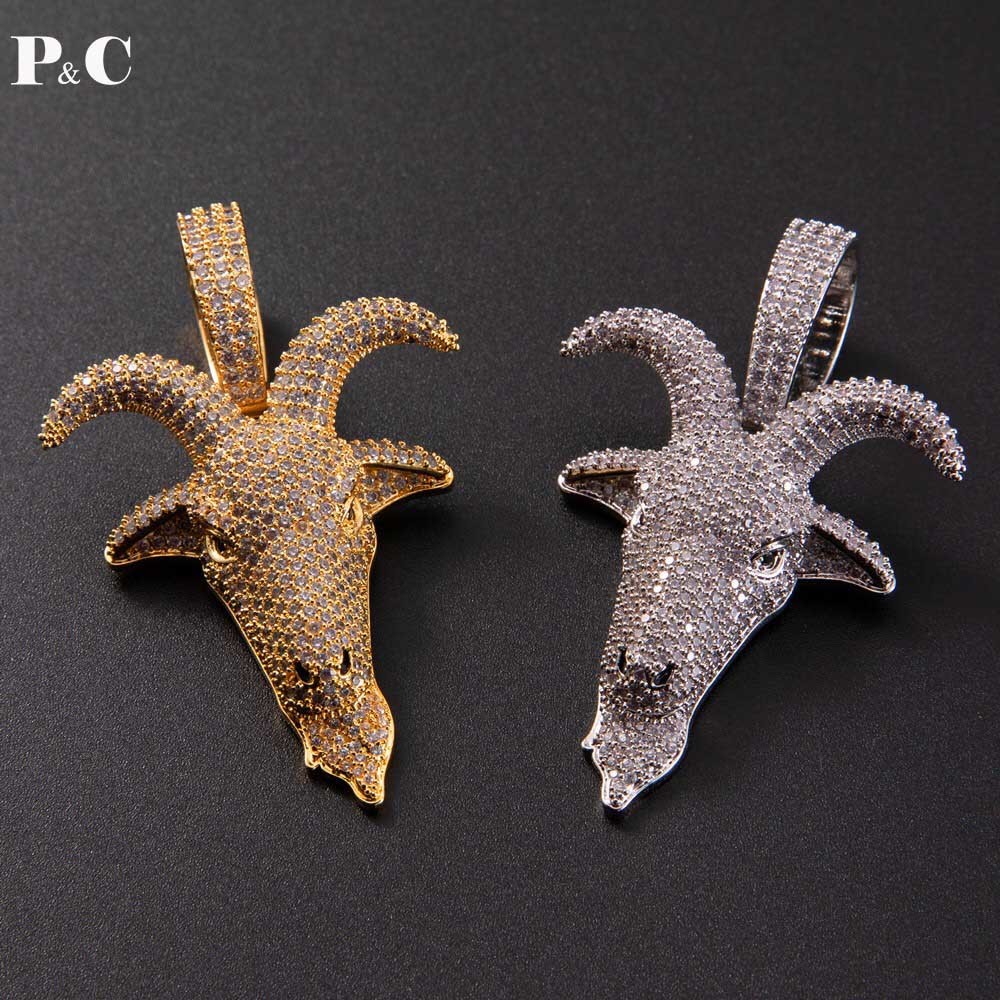 Animal Goat head Pendant Hip Hop Color Zircon Necklace Iced Out Cubic Zirconia Fashion Jewelry For Men X0509
Animal Goat head Pendant Hip Hop Color Zircon Necklace Iced Out Cubic Zirconia Fashion Jewelry For Men X0509