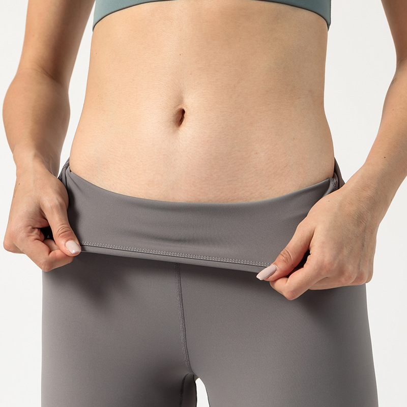 L Legging Style Nude Feel Skinny Yoga Pants Double-Sided Nylon Brushed Lulu Same Yoga Pants Peach Ankle-Length Stretchy Yoga Pants S, Green