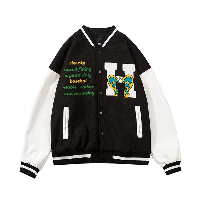Baseball Jacket Mens Hip Hop Harajuku Streetwear Letter Embroidery Casual Cotton College Bomber Fashion Men Clothing 211110, Blue
Baseball Jacket Mens Hip Hop Harajuku Streetwear Letter Embroidery Casual Cotton College Bomber Fashion Men Clothing 211110, Blue