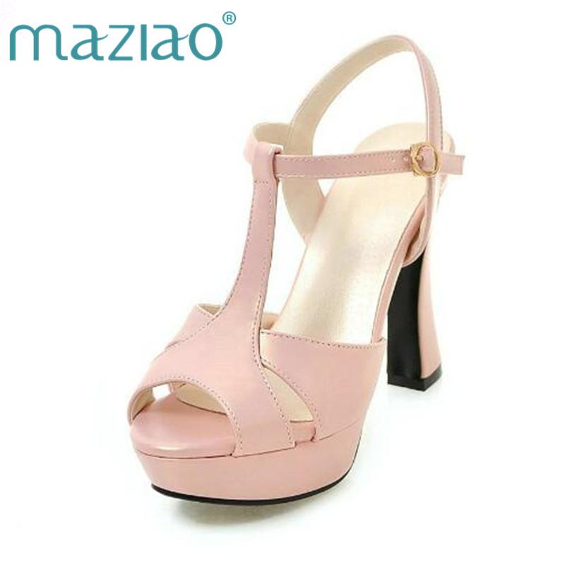 Women Sandals Square High Heels T-strap Buckle Elegant Platform 3cm Fashion Summer Shoes Size 34-43, Black
Women Sandals Square High Heels T-strap Buckle Elegant Platform 3cm Fashion Summer Shoes Size 34-43, Black