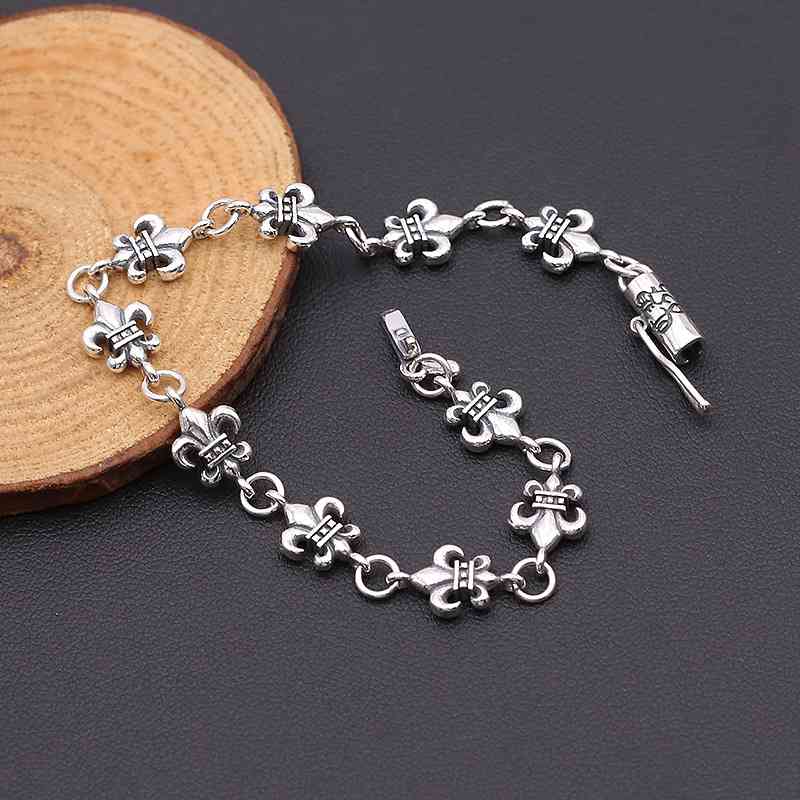 

Designer Bracelet Fashion Luxury Ch\Hearts Jewelry S925 Sterling Sier Men's and Women's Handmade Thai Army Flower Boat Anchor