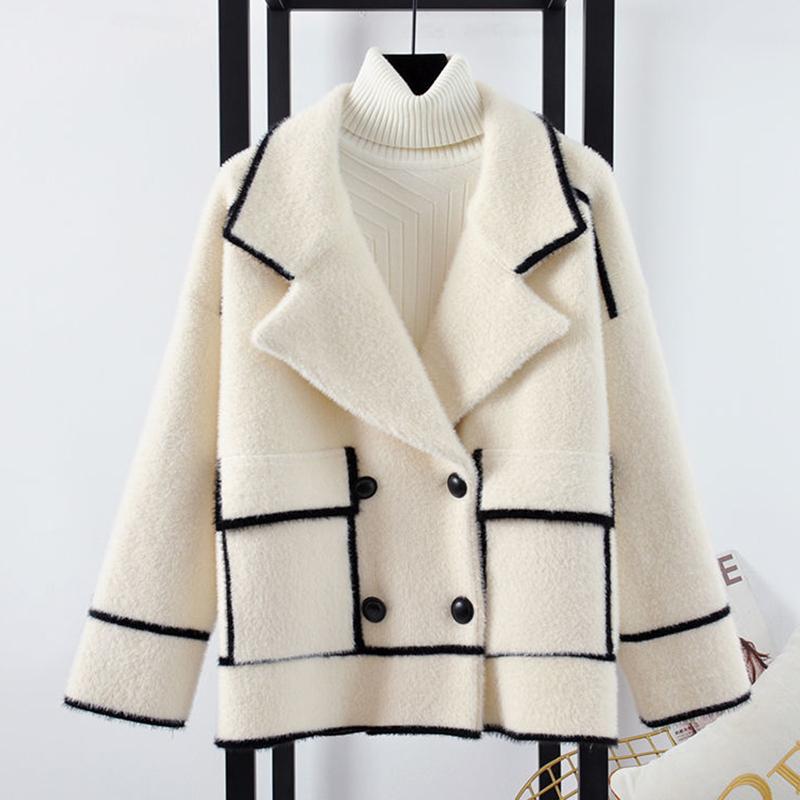 Women's Jackets 2021 Winter Warm Cardigan Jacket Women Thick Loose Outerwear All-Match Knitted Coat Double Breasted Harajuku Female, Black;brown
Women's Jackets 2021 Winter Warm Cardigan Jacket Women Thick Loose Outerwear All-Match Knitted Coat Double Breasted Harajuku Female, Black;brown
