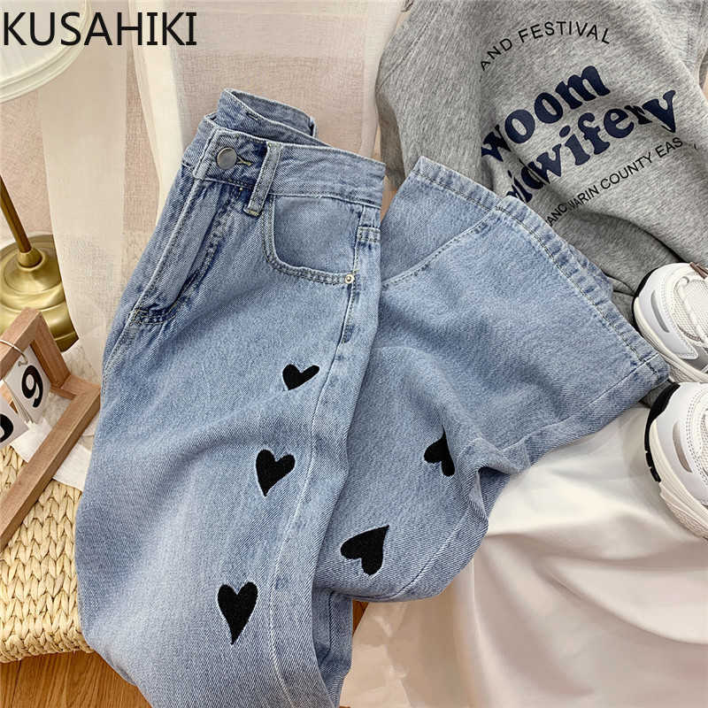 Love Heart Embroidery Women Jeans Pants Korean High Waist Long Trousers Spring Demin Wide Leg 6E541 210603, Blue
Love Heart Embroidery Women Jeans Pants Korean High Waist Long Trousers Spring Demin Wide Leg 6E541 210603, Blue