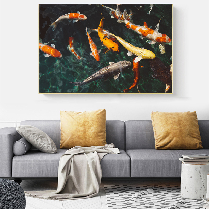 Good Luck Fish Picture Wall Art Canvas Painting Animal Poster HD Print For Living Room Bedroom Decoration No Frame