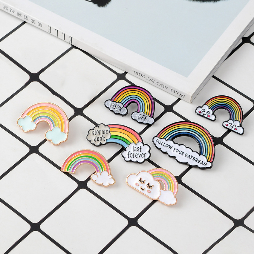 Cute Enamel Rainbow Cloud Brooch Pins Cartoon Lapel Pin for Women Men Top Dress Cosage Fashion Jewelry Will and Sandy
Cute Enamel Rainbow Cloud Brooch Pins Cartoon Lapel Pin for Women Men Top Dress Cosage Fashion Jewelry Will and Sandy