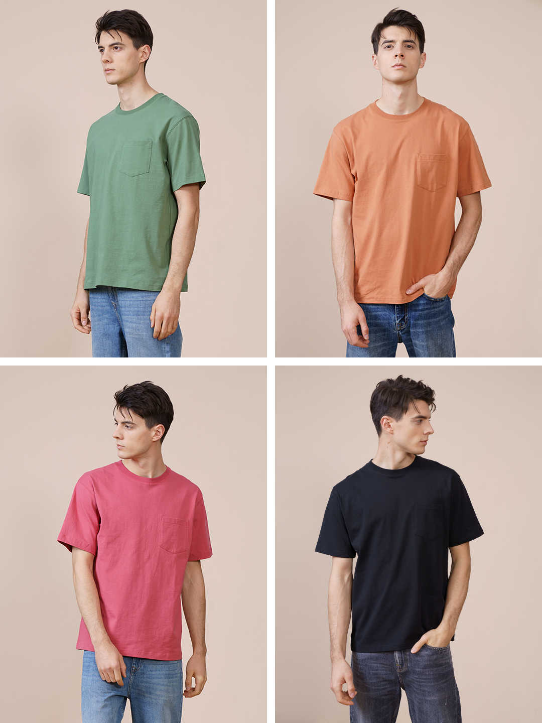 Summer 240g Thick Fabric T-shirt Men Solid Color Loose Style Plus Size Tshirt High Quality Tops 210629