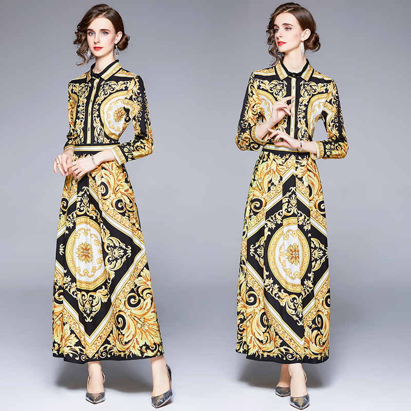 Baroque Print Vintage Maxi Dress 2021 Designer Lantern Sleeve Casual Resort Party Runway Button Shirt Dresses Spring Autumn Office Lady Floral Slim A-Line Boho Frock
Baroque Print Vintage Maxi Dress 2021 Designer Lantern Sleeve Casual Resort Party Runway Button Shirt Dresses Spring Autumn Office Lady Floral Slim A-Line Boho Frock