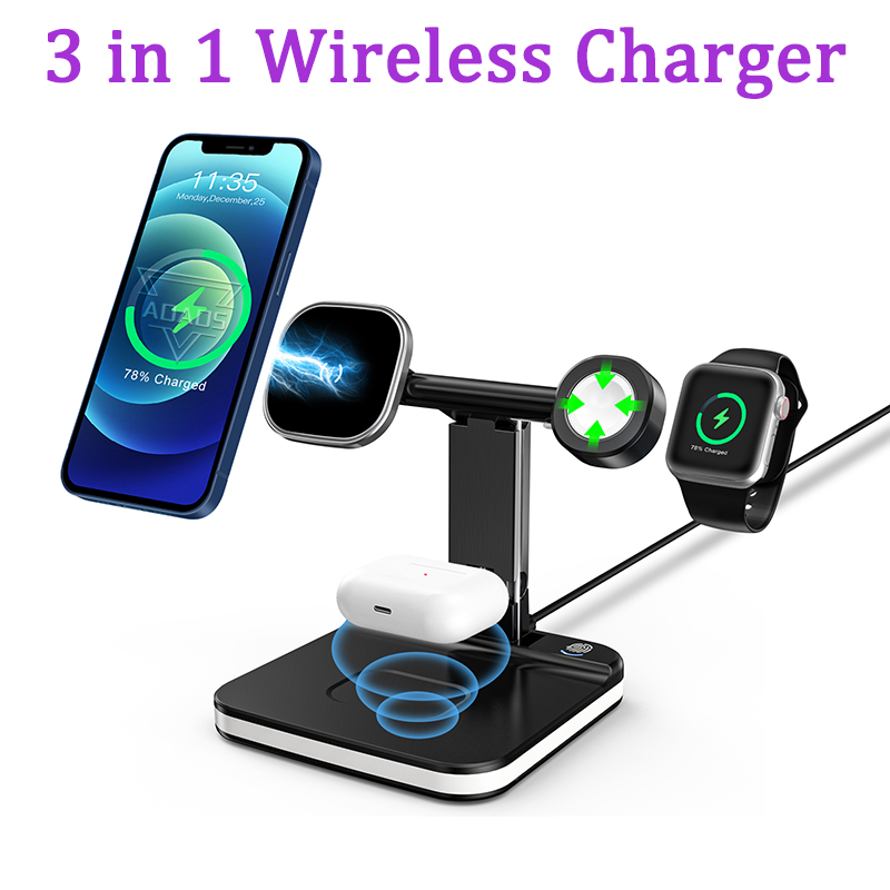 3 in 1 Wireless Charger Universal magnetic mobile phone holder charge wireless charging phone stand
3 in 1 Wireless Charger Universal magnetic mobile phone holder charge wireless charging phone stand