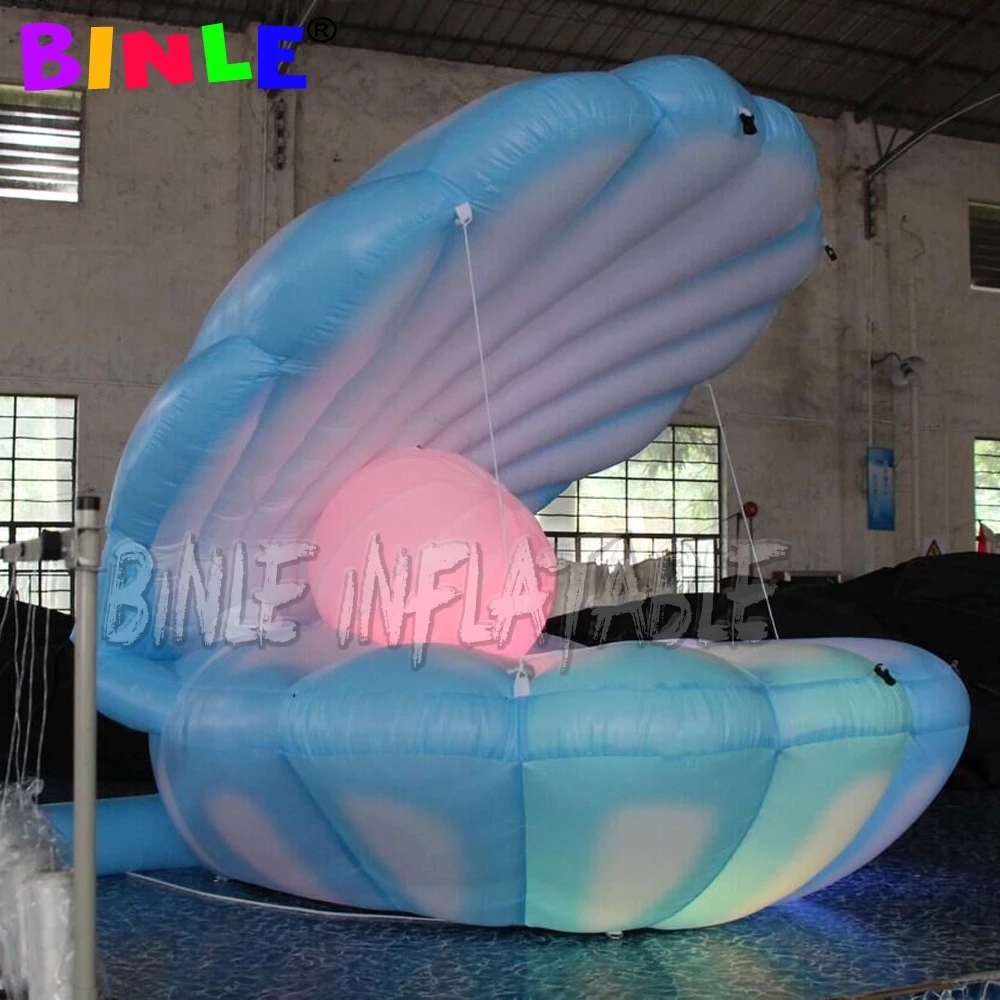 custom made 2mW LED lamps inflatable shell seashell clamshell fantasy wedding stage decoration